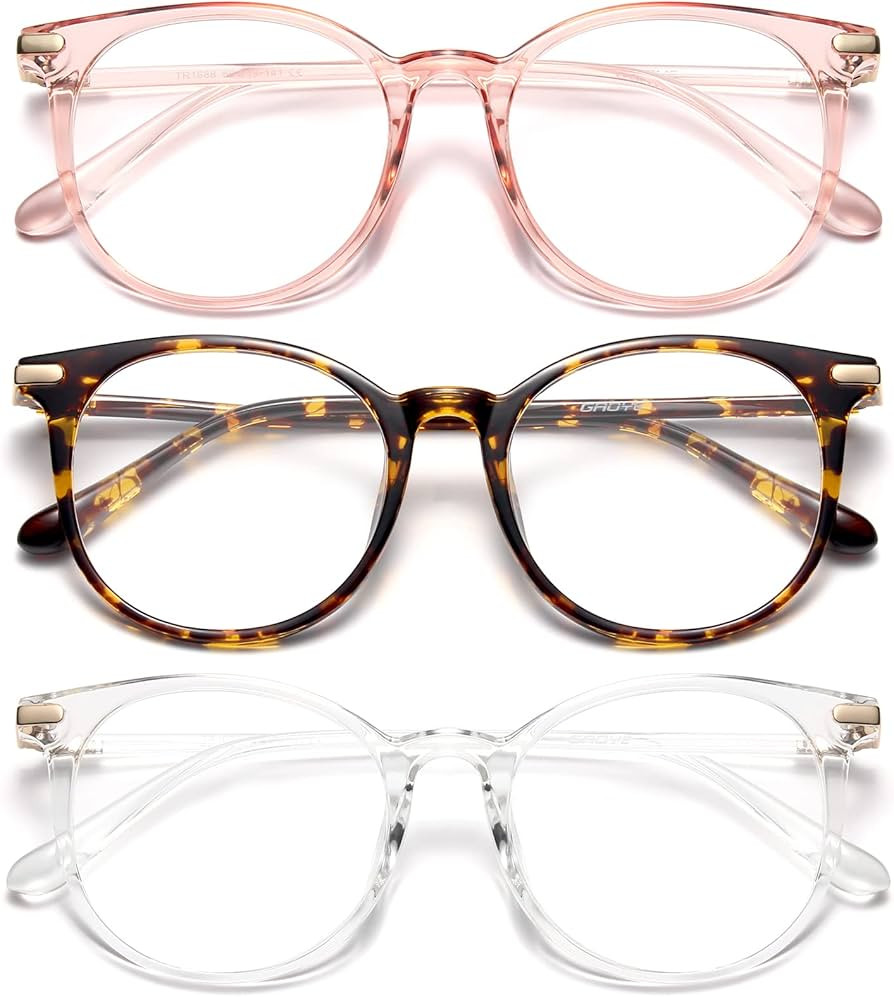 Gaoye Blue Light Blocking Glasses, Retro Round Eyewear Frame Anti Eyestrain Computer Glasses for ... | Amazon (US)