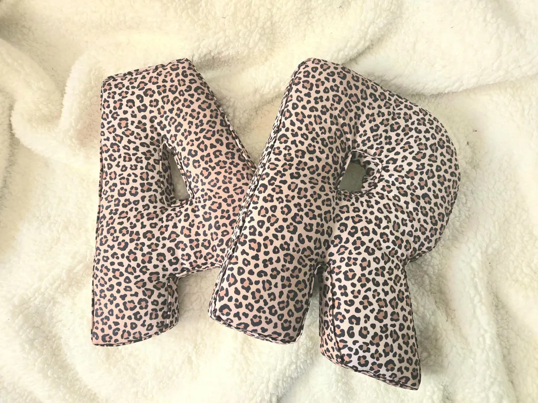 Leopard Print Fabric Letter, Animal Print Alphabet Letter Decor, Nursery Monogram, Letter Cushion... | Etsy (US)