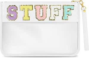 Morcheiong Chenille Letter Bag Cute Clear Zipper Stuff Pouch Portable Multi-purpose PVC and Nylon... | Amazon (US)