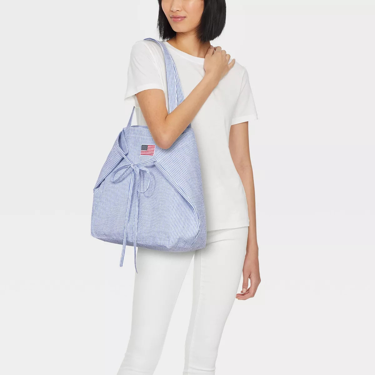 Americana Pinstripe USA Flag Canvas Tote Bag - Wild Fable™ Blue | Target