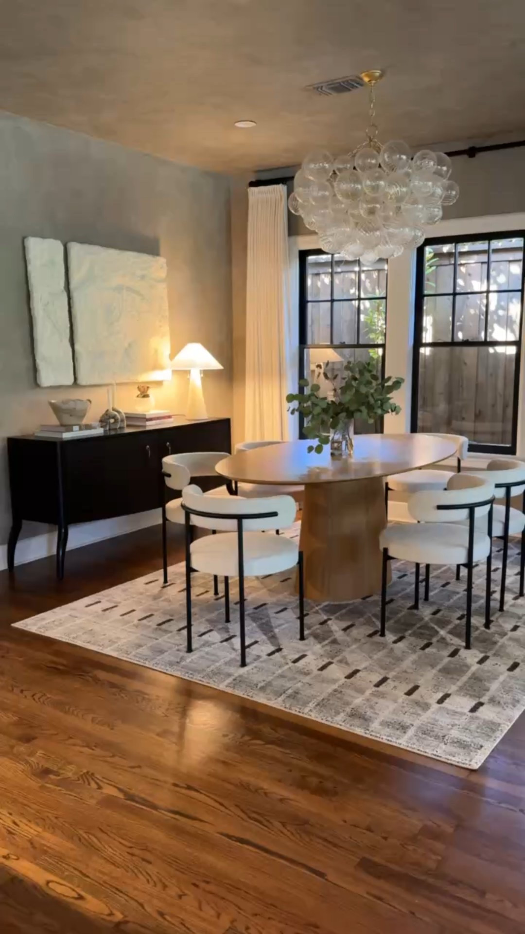 Our Dining Room ✨ Rug refresh did not disappoint & debating updating our table....

Paint color is: Portola Paints Limewash in Beverly. The art is from Montana Labelle (linked similar) & my curtains are the pinch pleat in the color ivory white.

#LTKHome #LTKWatchNow