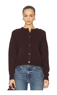 Sanctuary Boucle Cardigan in Dark Crimson from Revolve.com | Revolve Clothing (Global)