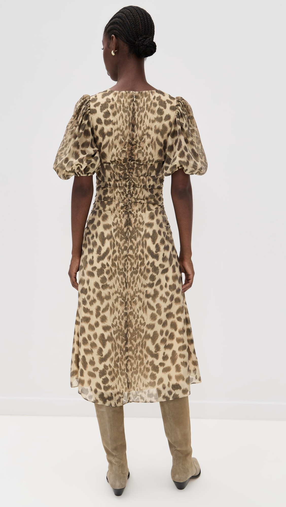 Claude Print Puff Sleeve Midi Dress | Shopbop