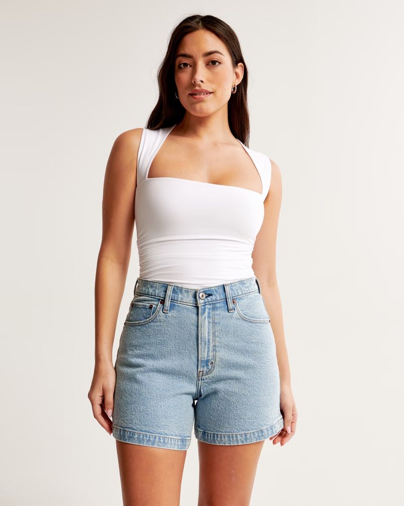 Women's Curve Love High Rise Dad Short | Women's Clearance | Abercrombie.com | Abercrombie & Fitch (US)