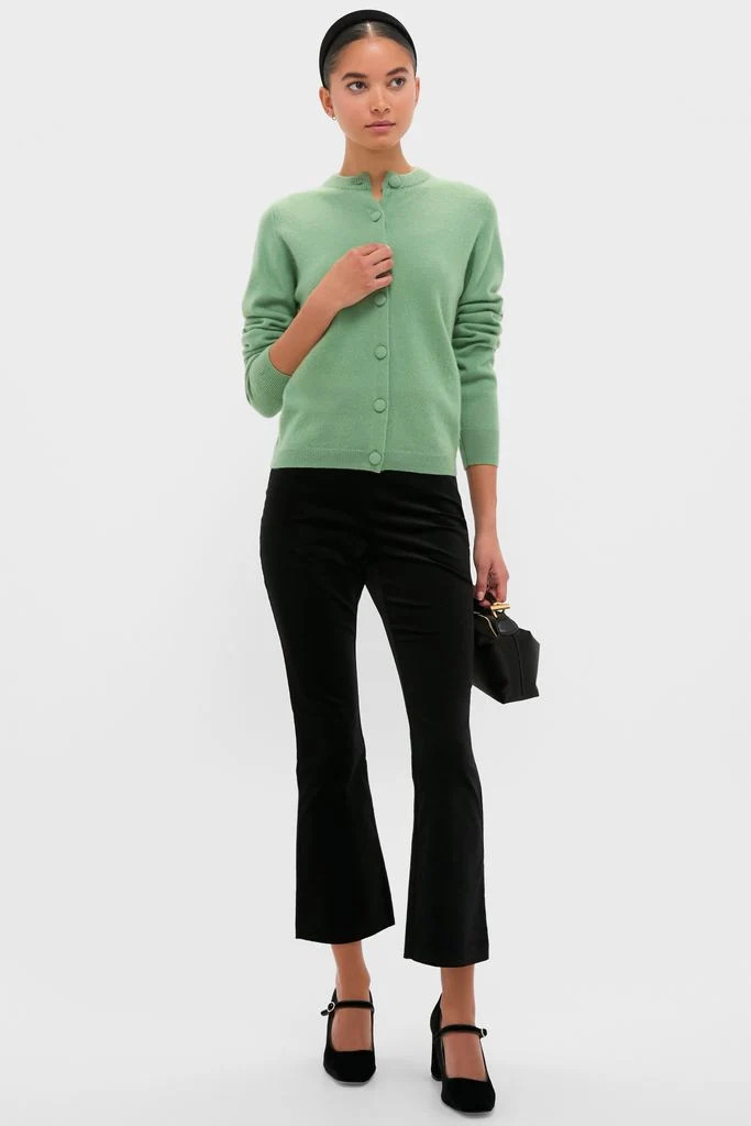 Meadow Green Cashmere Covered Button Quinn Cardigan | Tuckernuck (US)