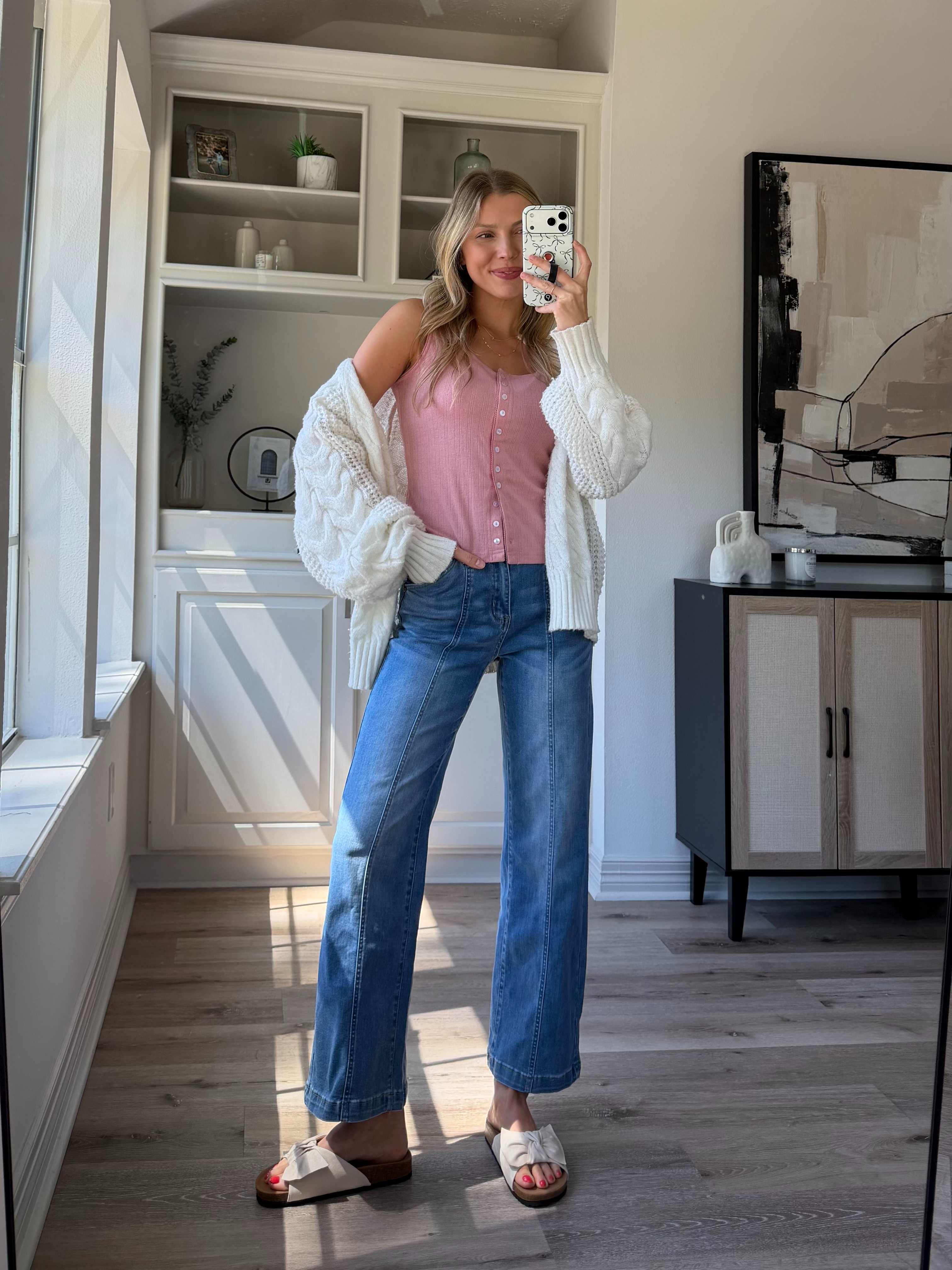 Mom outfit - S in tank, M in cardigan, size 2 in jeans
 

 #LTKgrwm #LTKootd #LTKmomlife