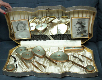 Vintage 1930's Boxed Blue Vanity Dresser Set  | eBay | eBay US