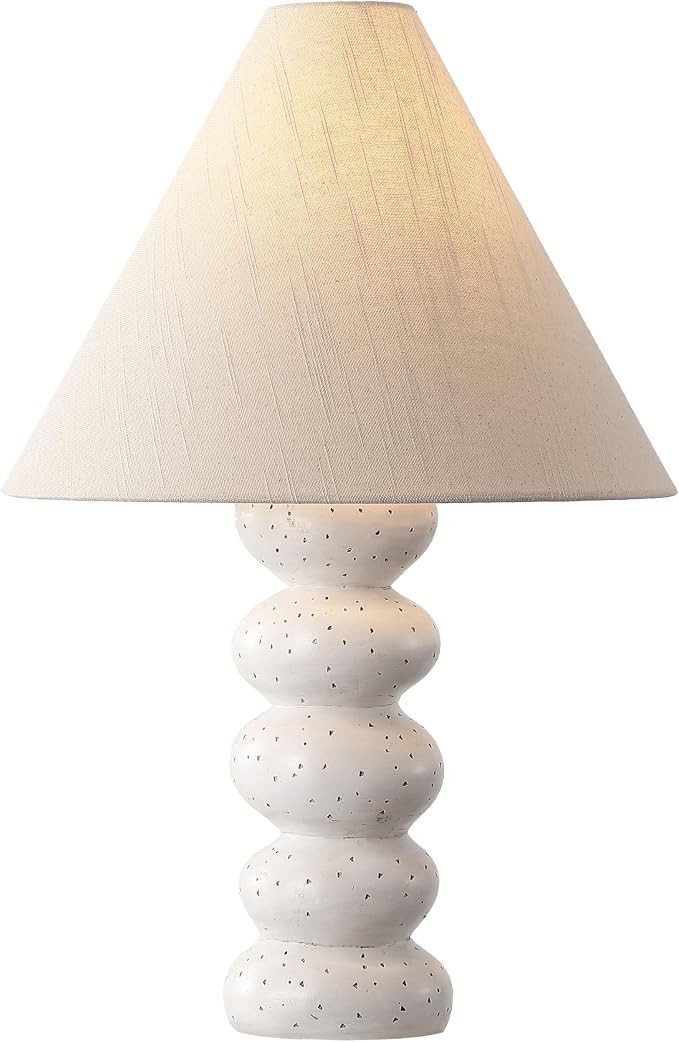SAFAVIEH Lighting - Luana 24-Inch Table Lamp - White Resin & Oatmeal Shade - Ideal for Living Roo... | Amazon (US)