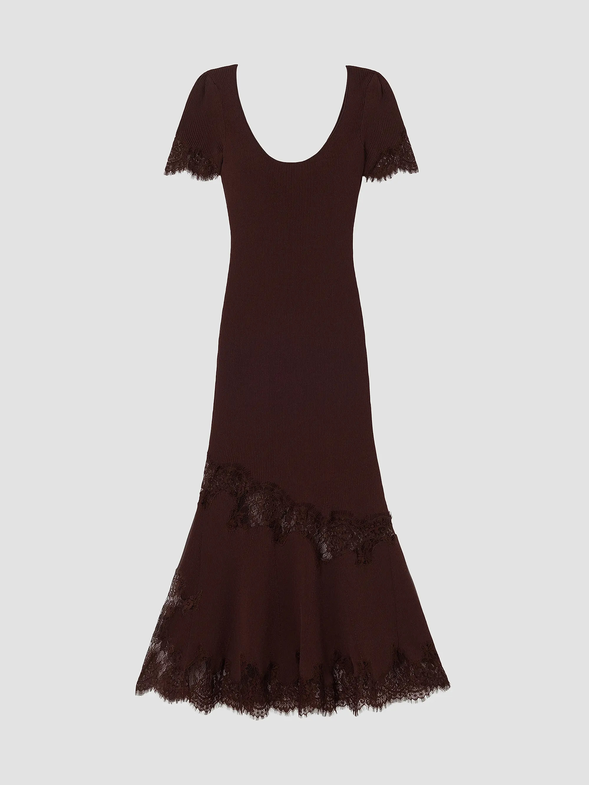 Lace-Trim Rib-Knit Midi Dress | Saks Fifth Avenue