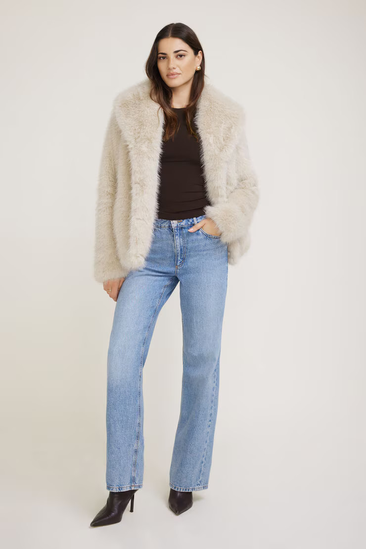 Midi Faux Fur Jacket | Dynamite Clothing