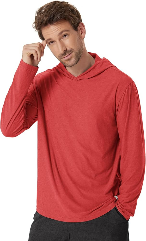 ODODOS Men's Long Sleeve Hoodie - Stratum Tech Performance Pullover - Ultra Soft Moisture Wicking... | Amazon (US)