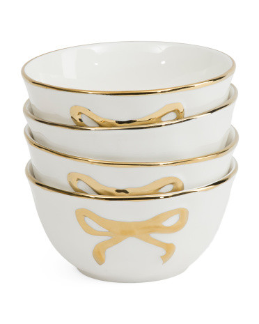 4pk Hand Painted Bow Bowls | TJ Maxx