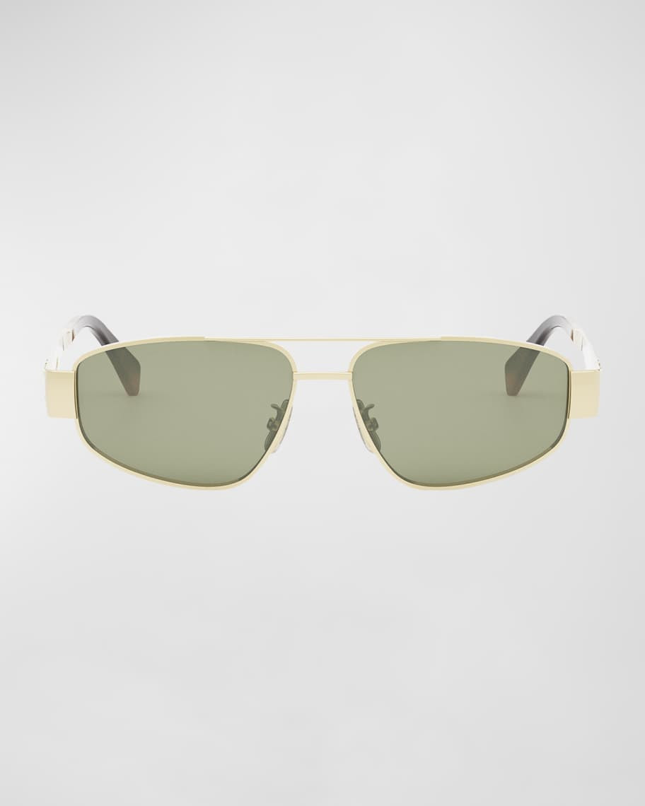 Celine Triomphe Metal Aviator Sunglasses | Neiman Marcus