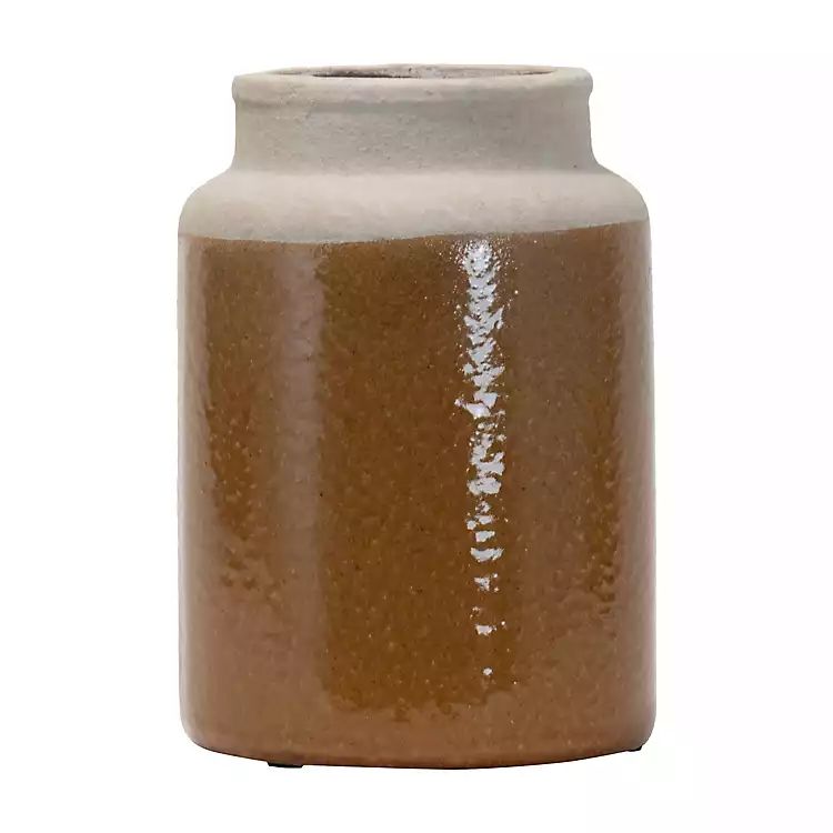 Coffee Brown Reactive Glazed Ceramic Vase | Kirkland's Home