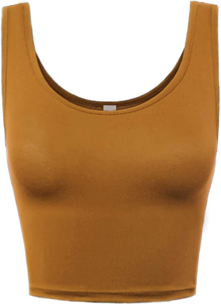 Women's Fitted Scoop Neck Sleeveless Crop Tank Top | Amazon (US)