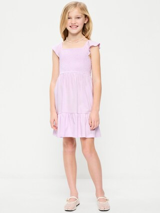 Fit and Flare Smocked Dress for Girls | Old Navy (US)