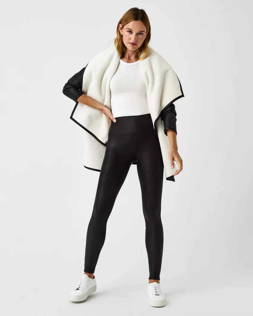 Fleece & Faux Leather Long Wrap … curated on LTK