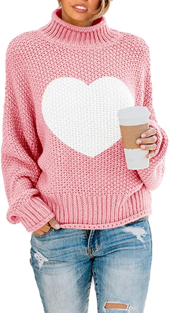 Saodimallsu Womens Turtleneck Oversized Sweaters Batwing Long Sleeve Pullover Loose Chunky Knit J... | Amazon (US)