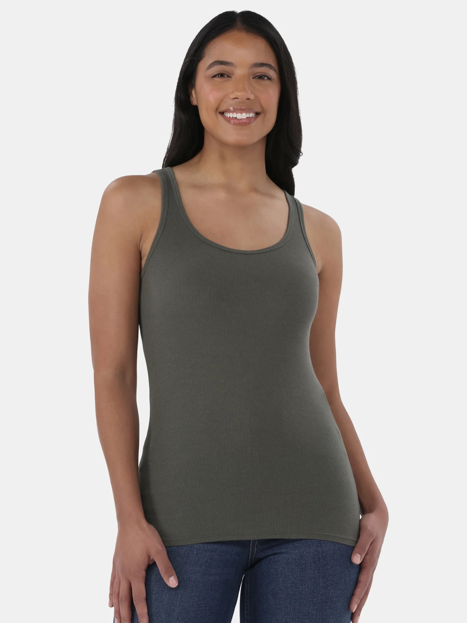 Time and Tru Women's Ribbed Tank Top, Sizes XS-XXXL | Walmart (US)