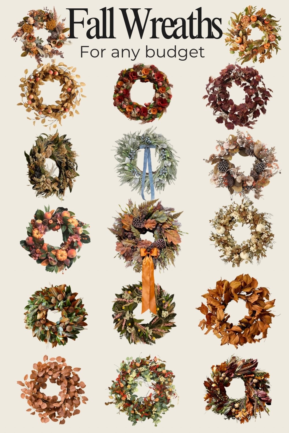 Bring the cozy vibes home this season with these gorgeous fall wreaths for any budget. 🍂 From rustic farmhouse charm to classic modern looks, there’s a style here that makes your front door instantly welcoming. Whether you love bold autumn colors, soft neutrals, or playful ribbons, these wreaths will give your entryway that perfect seasonal touch. Easy to shop and ready to hang—because decorating for fall should feel simple, warm, and fun!

#LTKHome #LTKSeasonal