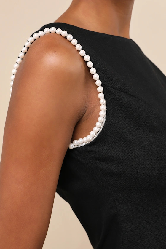 Larina Black Pearl Trim Tank Top | Lulus