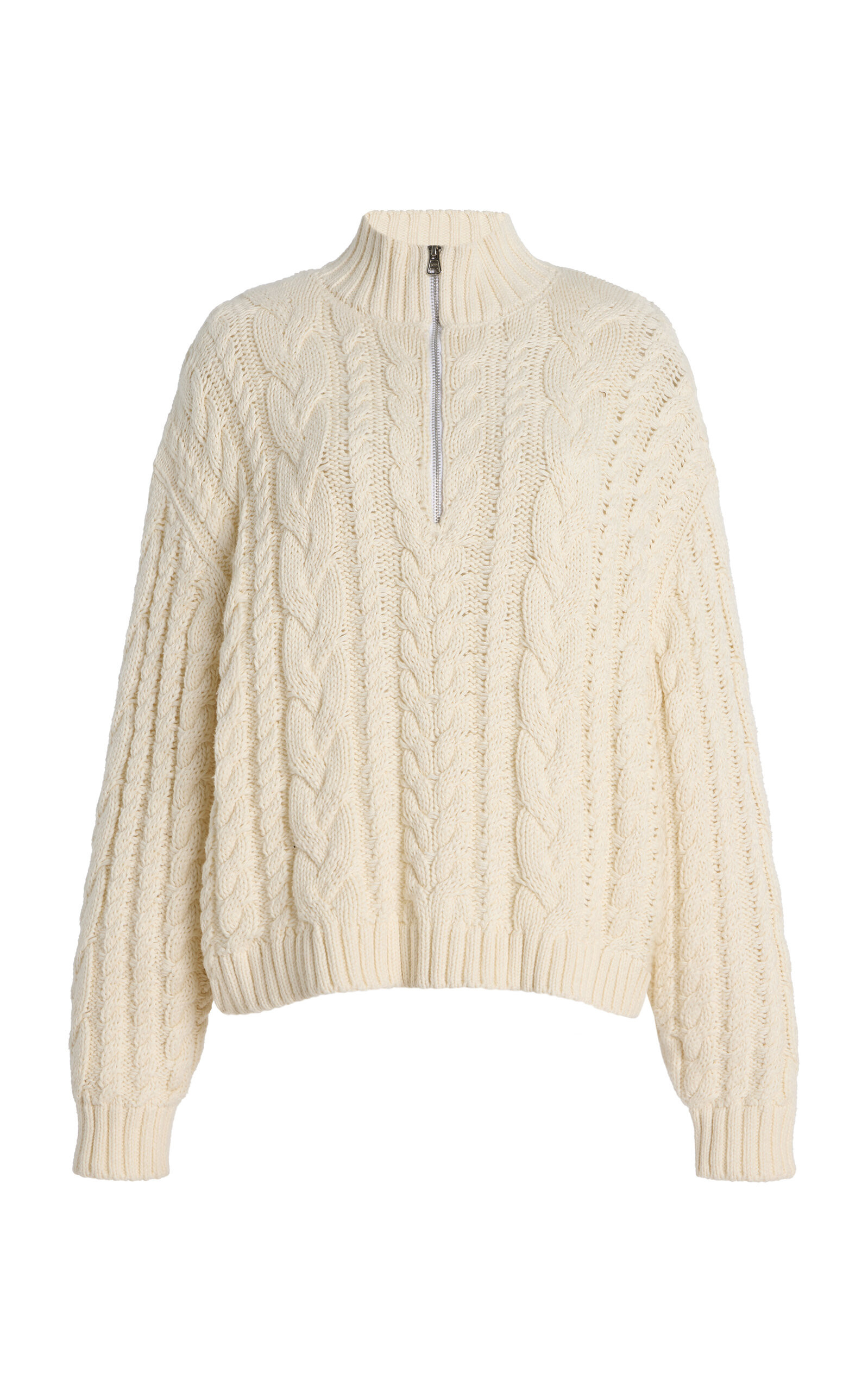 Jenni Kayne - Cable-Knit Cotton Sweater - Ivory - S - Moda Operandi | Moda Operandi (Global)