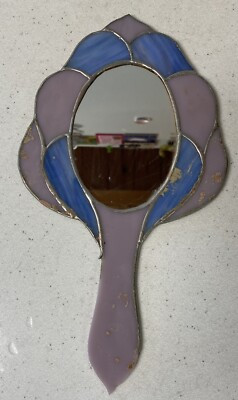 Vintage Stained Glass Vanity Hand Mirror Handcrafted Circular  ML15C  | eBay | eBay US