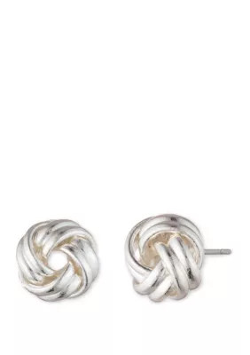 Lauren Ralph Lauren Leeds Knot Stud Earrings, Silver | Belk