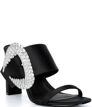 Cecelia New York Cyprus Satin Crystal Buckle Slide Sandals | Dillard's | Dillard's