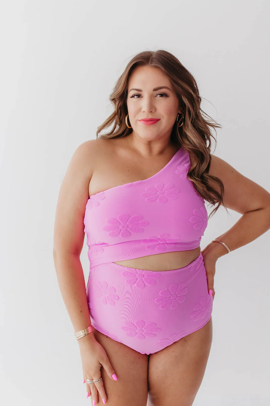 CUT OUT ONE PIECE IN FONDANT PINK TERRY FLORAL BY PINK DESERT | Pink Desert