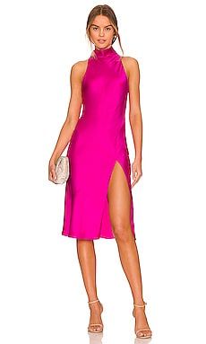 Amanda Uprichard Stanford Midi Dress in Dark Hot Pink from Revolve.com | Revolve Clothing (Global)