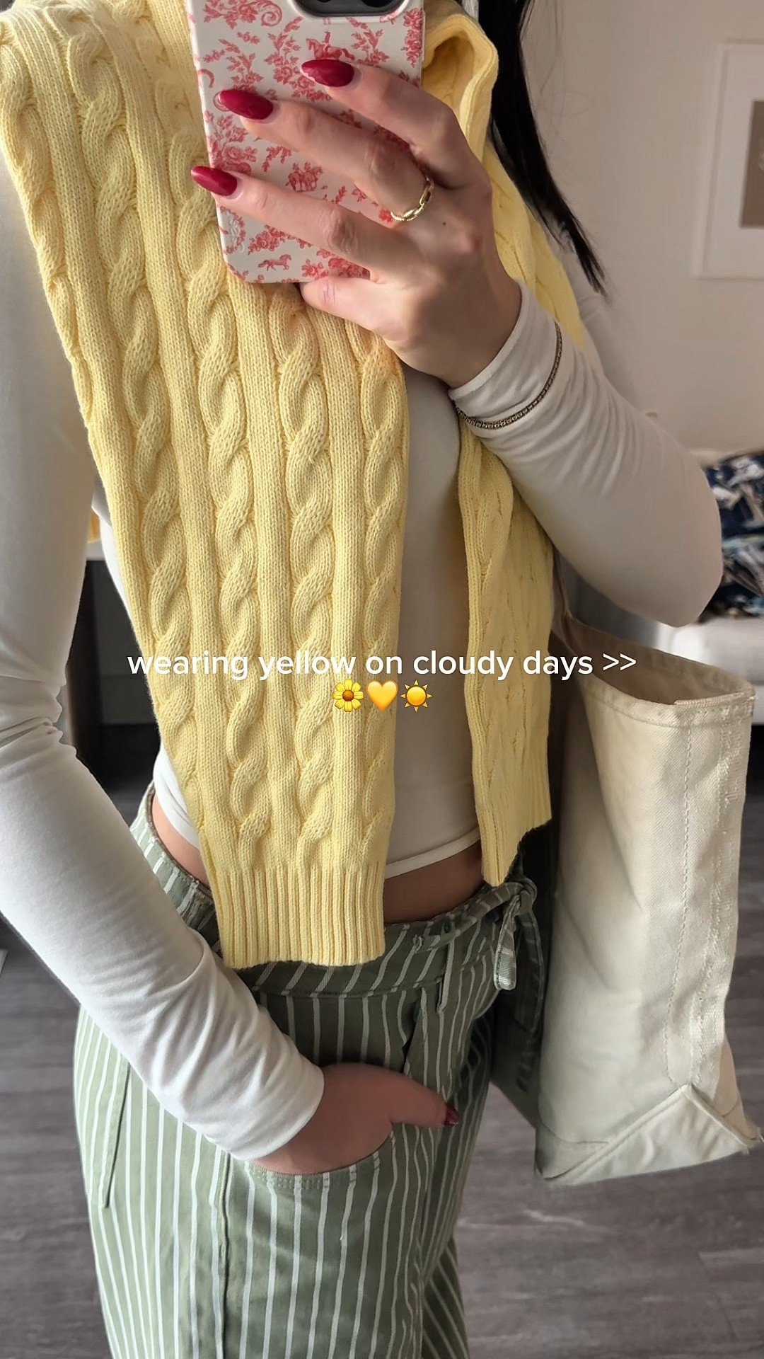 Yellow on cloudy days OOTD 💛

- Clyque the label shirt: sold out, linked similar
- Serenity & mochi pants: S, runs large
- Frankie's bikinis sweater: M, TTS snug fit
- Onitsuka tiger shoes: 8 

 #LTKootd #LTKSeasonal