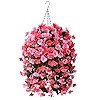 INQCMY Artificial Hanging Flowers with Basket for Garden Outdoor Spring Decoration,Faux Silk Bego... | Amazon (US)