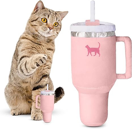 Kitty Cup Tumbler Cat Toy – Cute Cat Toy with Catnip, Crinkle Cat Toys for Cat Birthdays or Chr... | Amazon (US)