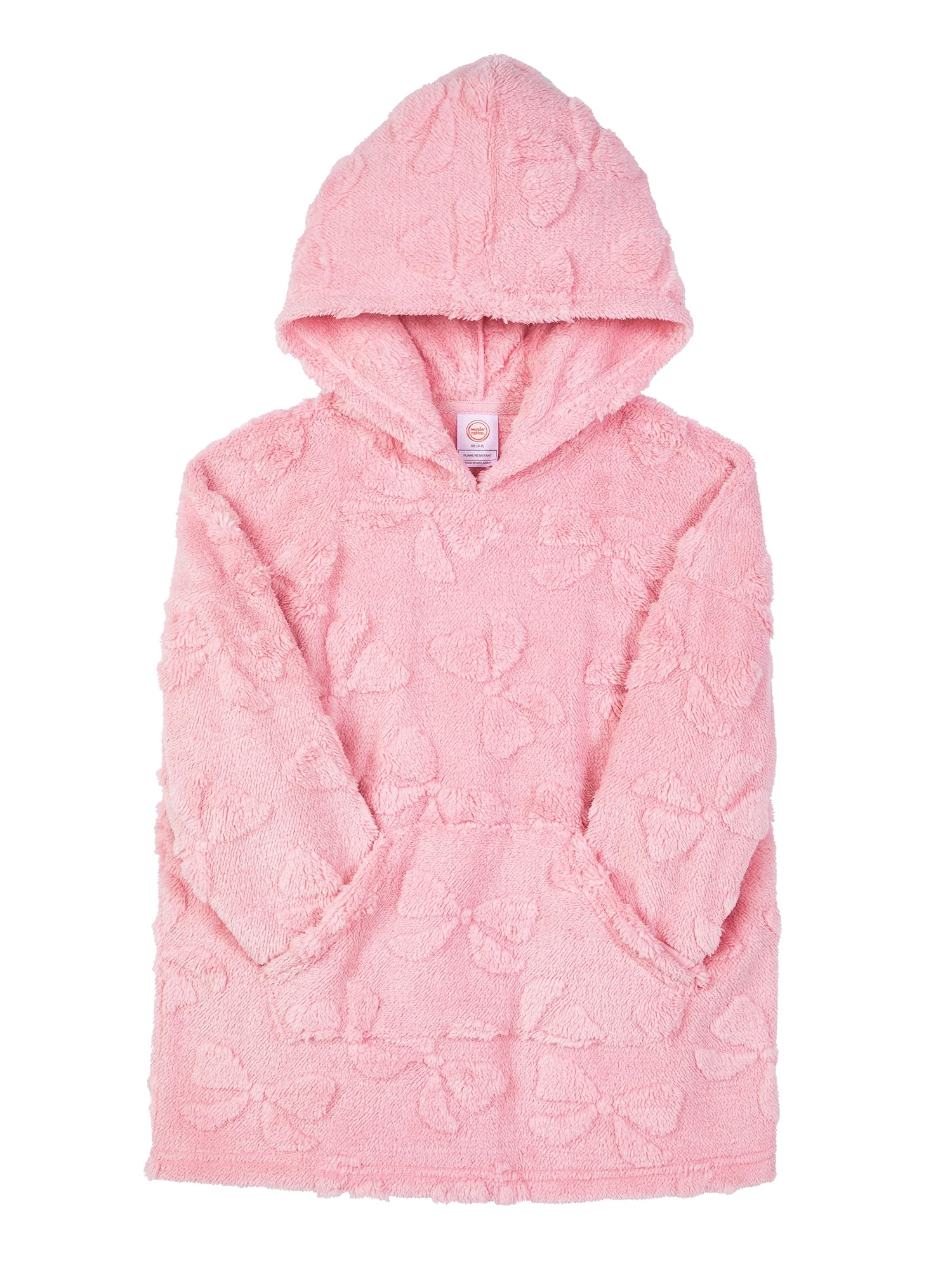 Wonder Nation Girls Long Sleeve Sleep Hoodie, One-Piece, Sizes 4-18 | Walmart (US)