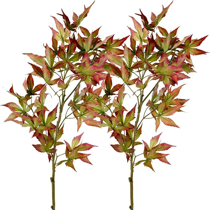 Rinlong Artificial Greenery Maple Leaf Branches 37" Wine Red Fall Decoration Leaves for Autumn Wr... | Amazon (US)