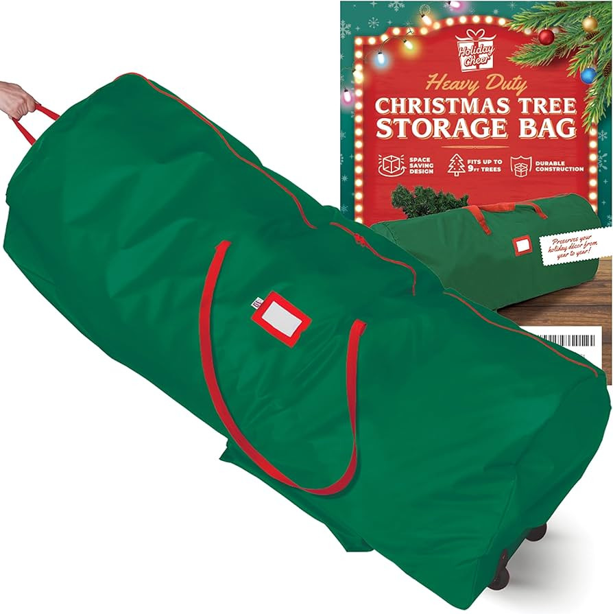 Holiday Cheer Christmas Tree Storage Bag with Wheels – Heavy Duty Christmas Tree Bag Fits Up to... | Amazon (US)