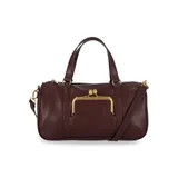 Free Assembly Women's Faux Leather Frame Satchel Handbag, Chianti | Walmart (US)