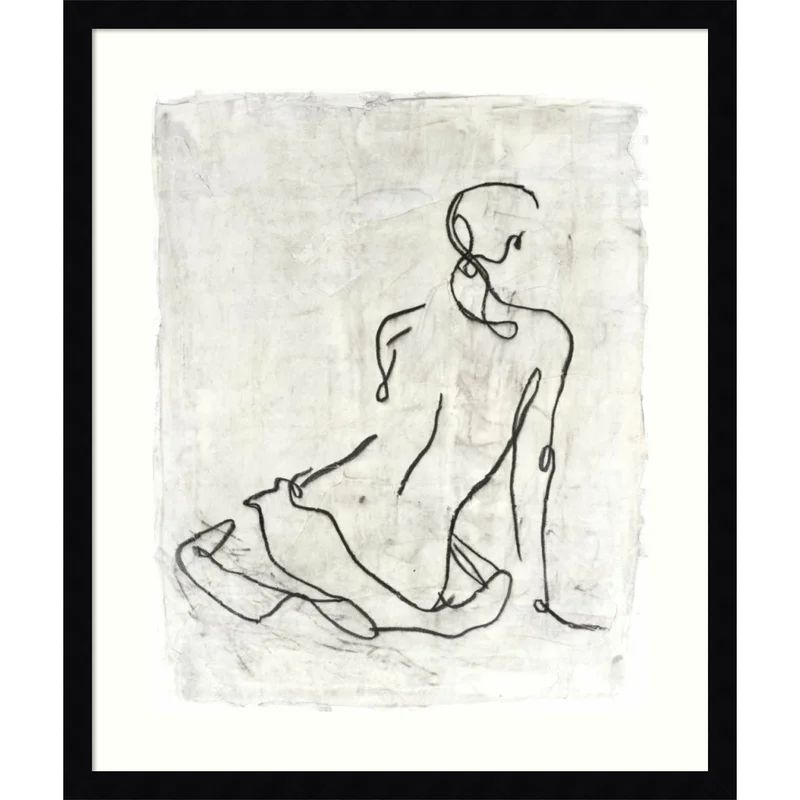 Embellished Gestural Contour I (Nude) by Ethan Harper - Picture Frame Illustration | Wayfair North America