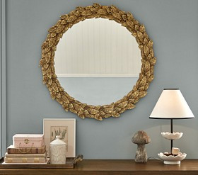 Chris Loves Julia Antique Gold Round Mirror (30") | Pottery Barn Kids