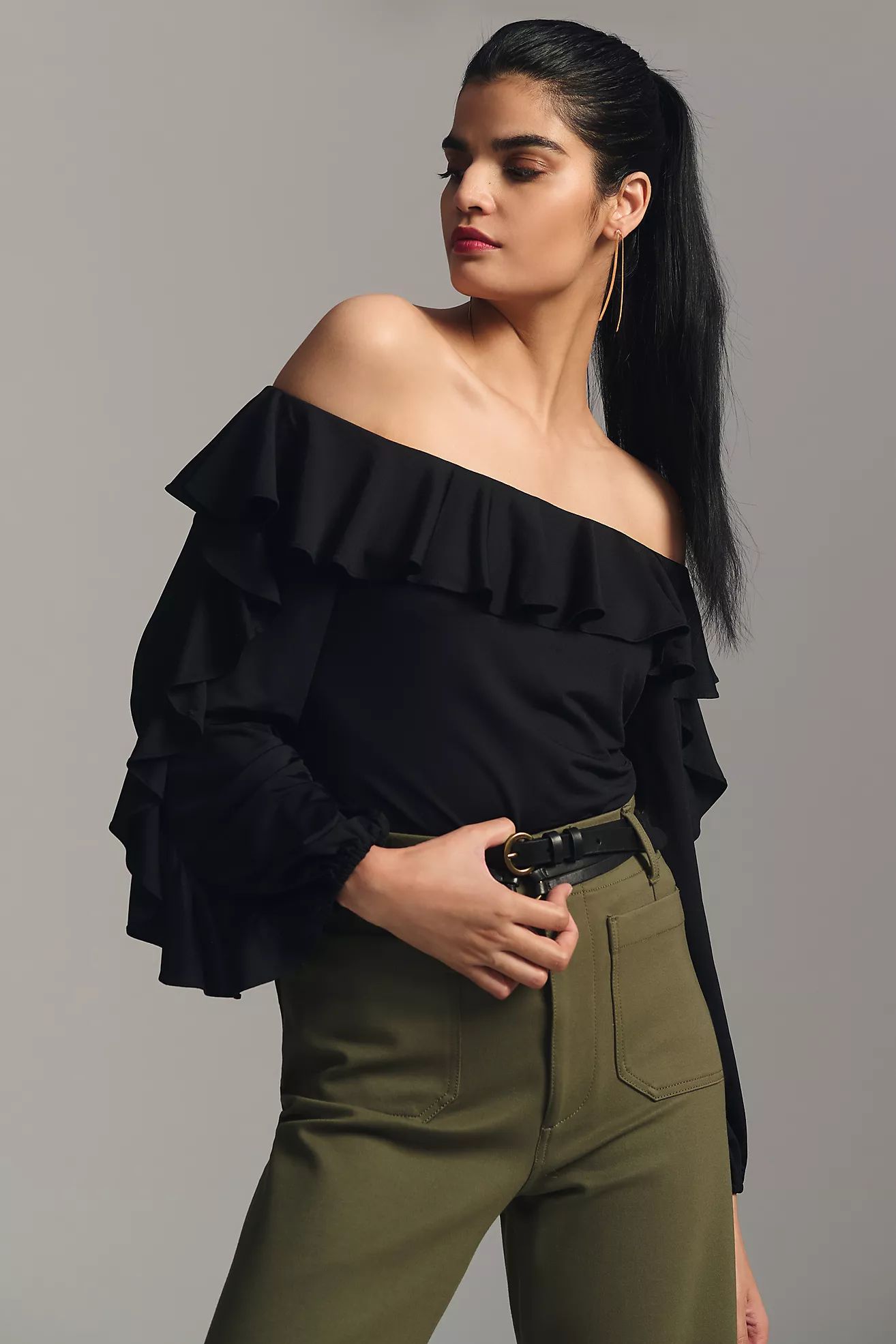 By Anthropologie Off-The-Shoulder Ruffle Top | Anthropologie (US)