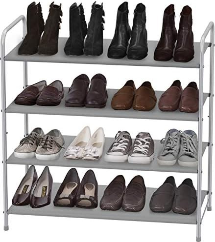 Simple Houseware 4-Tier Shoe Rack Storage Organizer 20-Pair, Grey | Amazon (US)