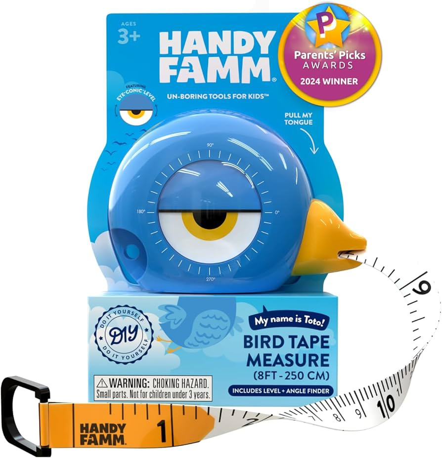 8Ft Animal-Shaped Kids Tape Measure, Level & Protractor Angle Finder, Fun Educational Children's ... | Amazon (US)
