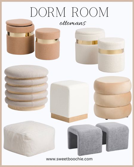 Ottomans and poufs for the dorm room. Great as step ups for raised beds, extra storage and extra seating. 

College dorm room, dorm room, step stools, poufs, ottoman

#LTKFind #LTKBacktoSchool #LTKhome