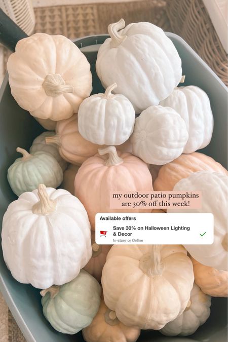 Target circle week - my porch pumpkins are 30% off this week🎃🍂✨ I’ve had these for the last season & now this one & LOVE THEM! No rotting pumpkins & they’re super durable! 

Home decor / patio / fall / Halloween / inspo / decorations / cozy / porch / outdoor / indoor / seasonal / festive / neutrals 

#LTKsalealert #LTKSeasonal #LTKHalloween
