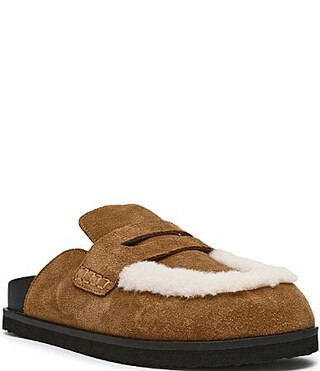 Steve Madden Tomlin Suede Faux Fur Platform Clogs - 6 | Dillard's
