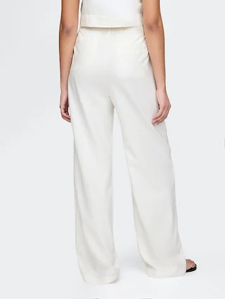 365 High Rise Linen-Blend Trousers | Gap (US)