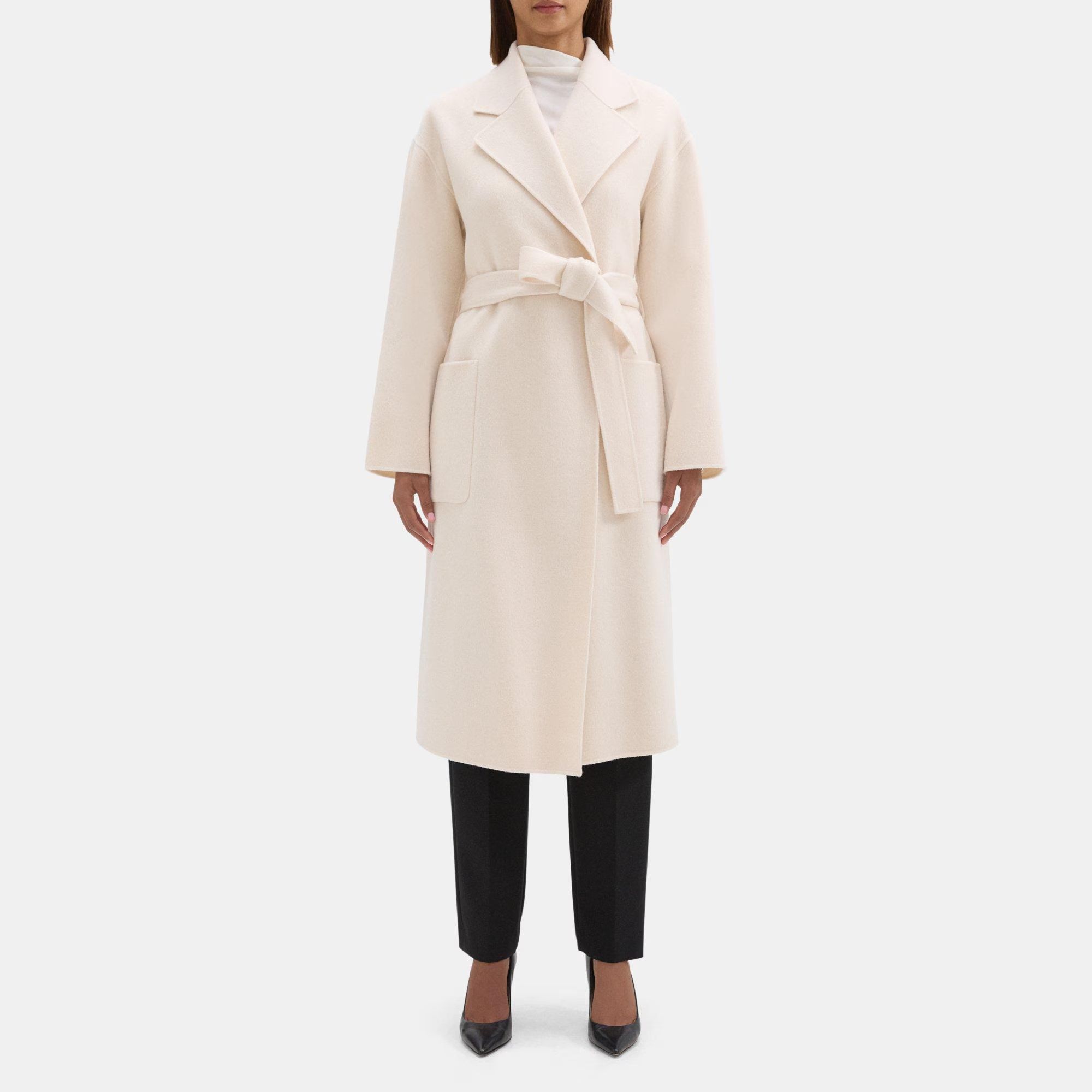 Robe Coat in Double-Face Wool-Cashmere | Theory Outlet