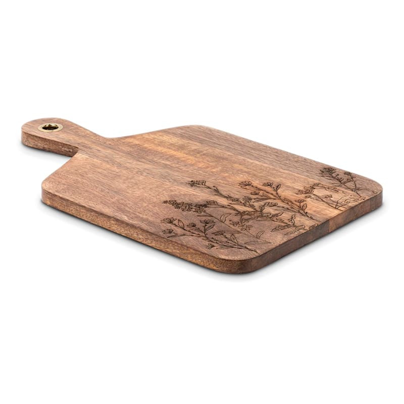 Leaf Etched Wooden Serving Board | At Home