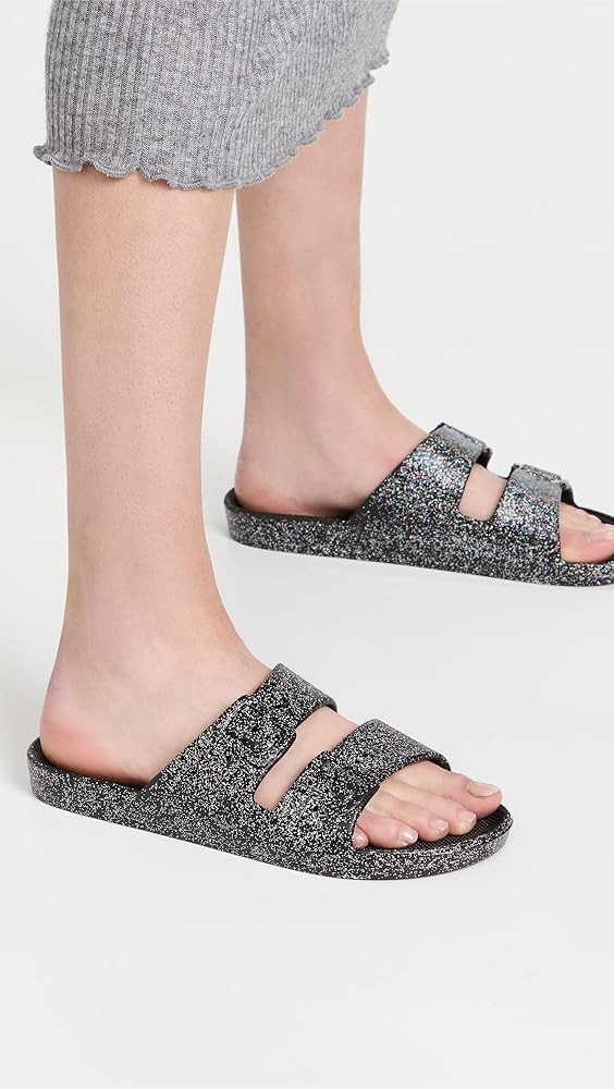 Glitter Two Band Slides  | Amazon (US)